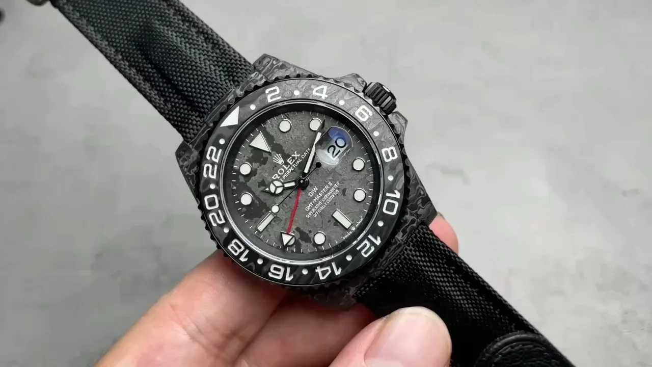 Rolex GMT-Master Carbon — photographed off the sweep
