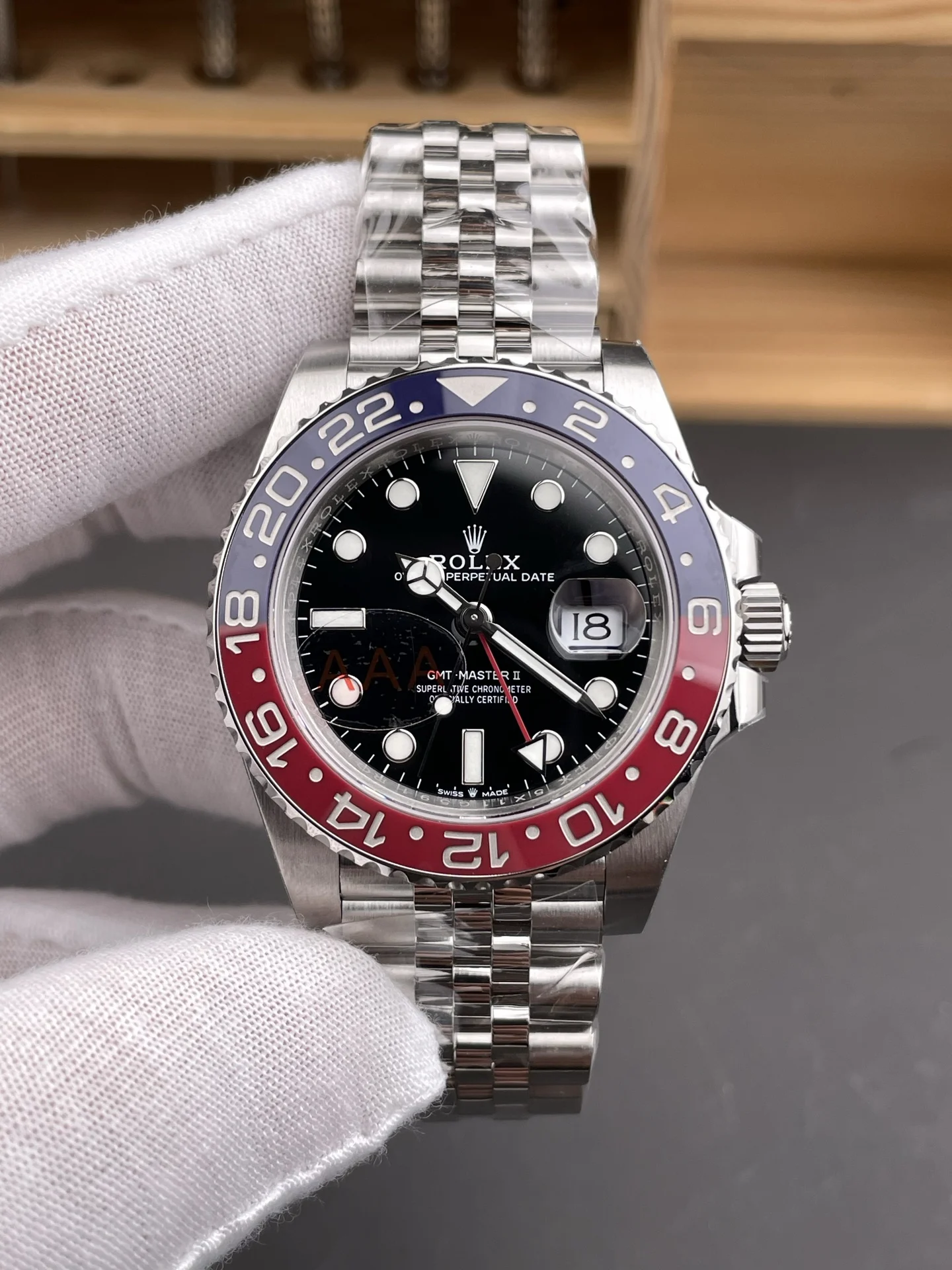 Rolex GMT-Master Coke 40mm — photographed off the sweep