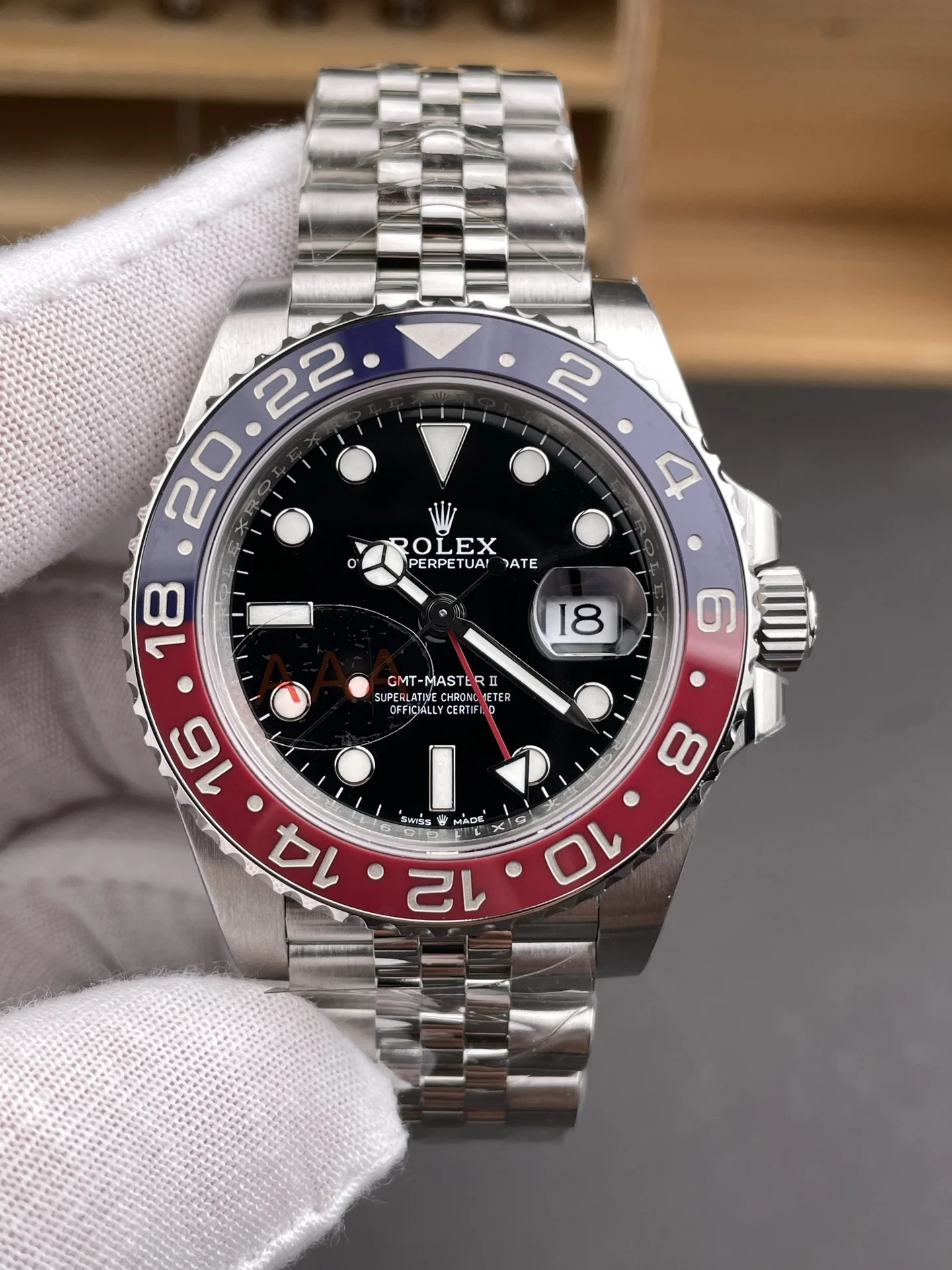 Rolex GMT-Master Coke 40mm — photographed off the sweep