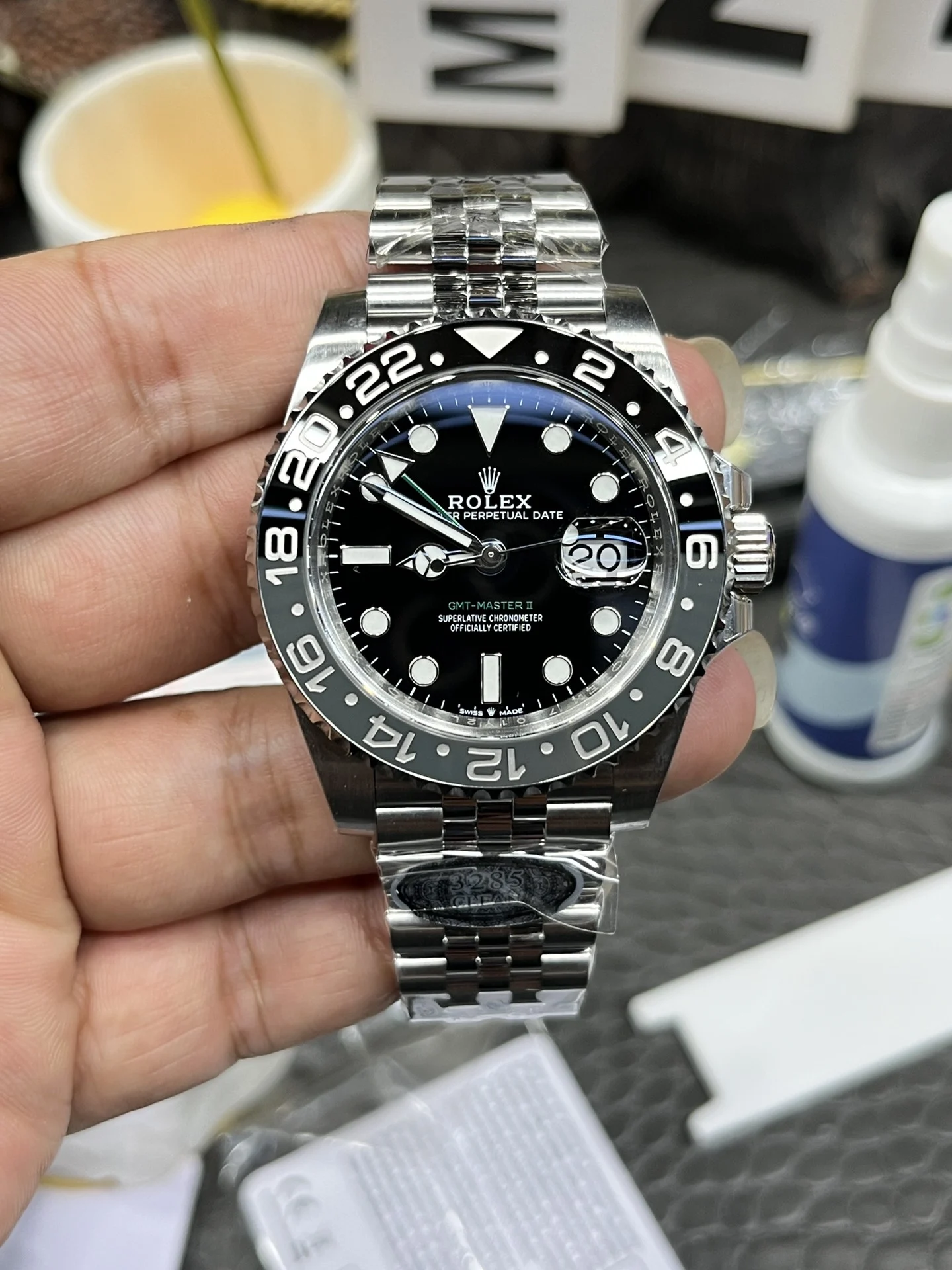 Rolex GMT-Master Green Dial — photographed off the sweep