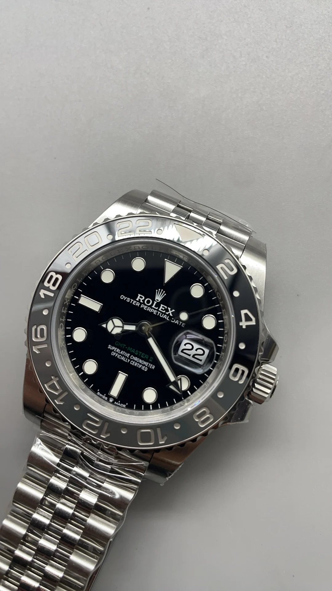 Rolex GMT-Master II Black Dial — photographed off the sweep