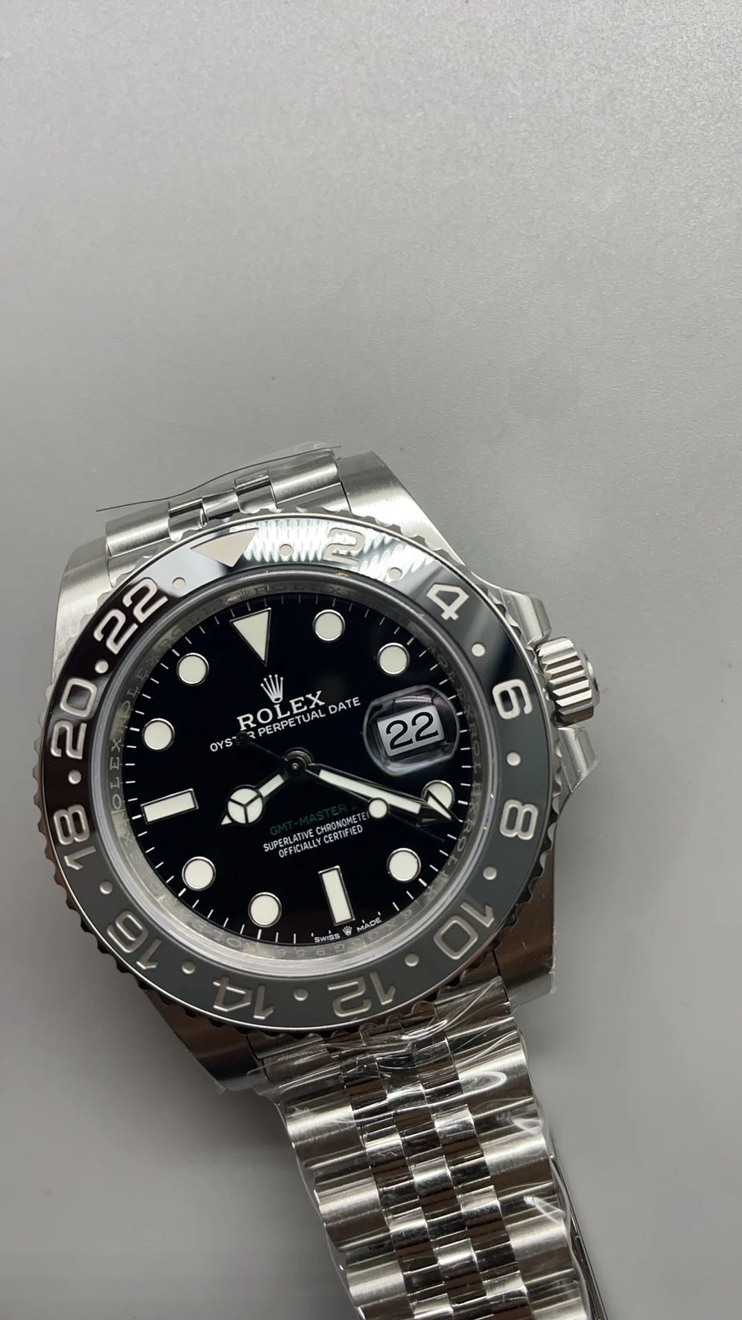 Rolex GMT-Master II Black Dial — photographed off the sweep