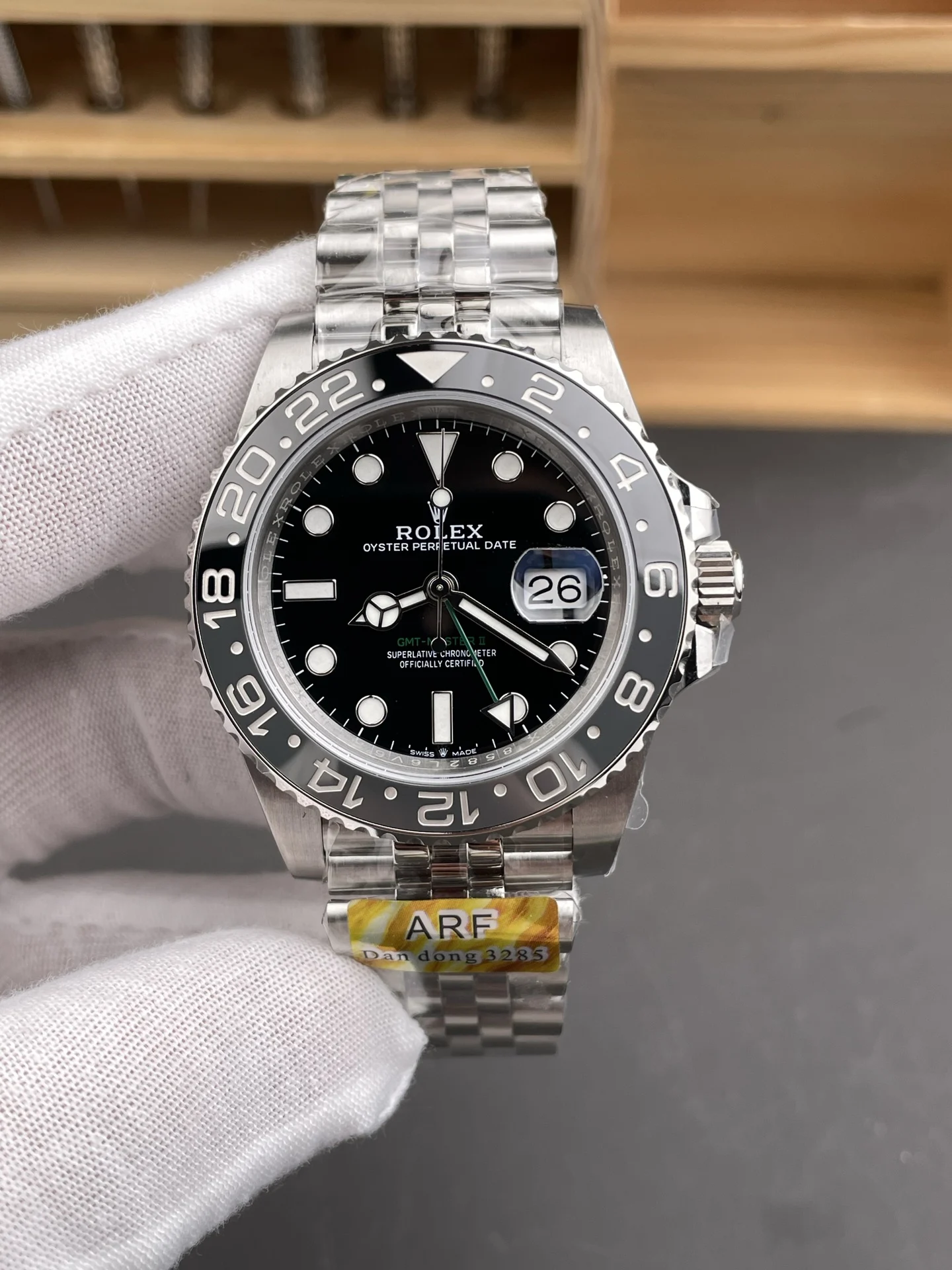 Rolex GMT-Master II Black Dial 40mm — photographed off the sweep