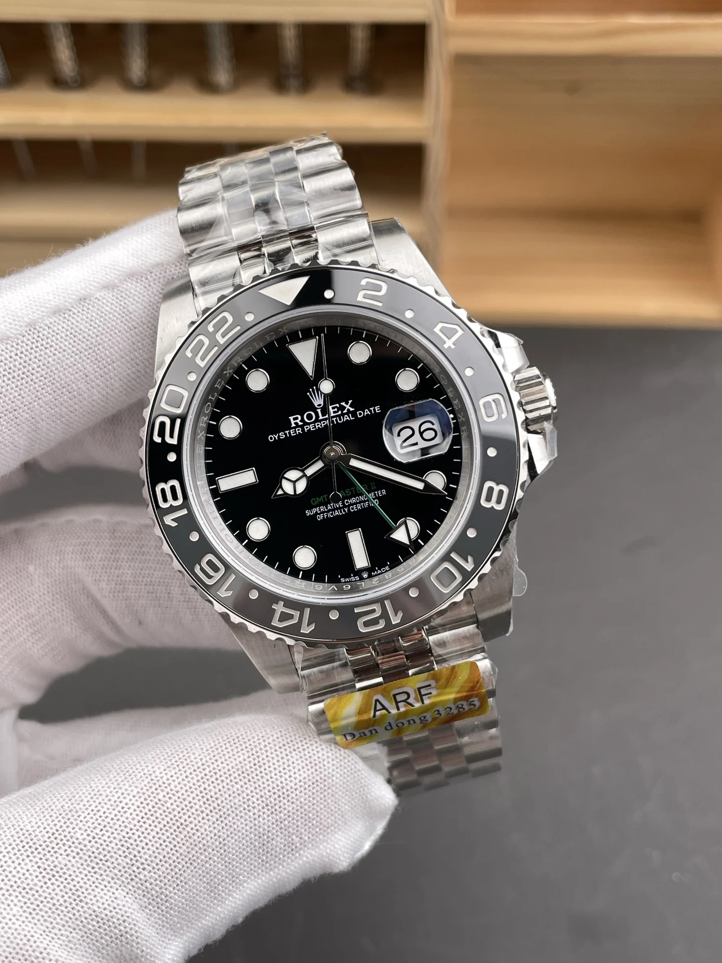 Rolex GMT-Master II Black Dial 40mm — photographed off the sweep