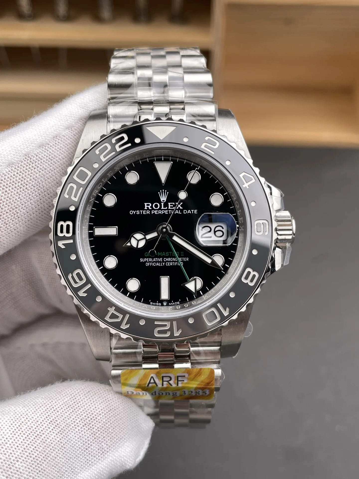 Rolex GMT-Master II Black Dial 40mm — photographed off the sweep