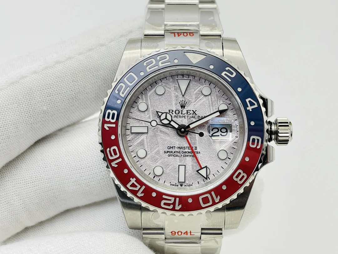 Rolex GMT-Master II Meteorite 126710 — photographed off the sweep