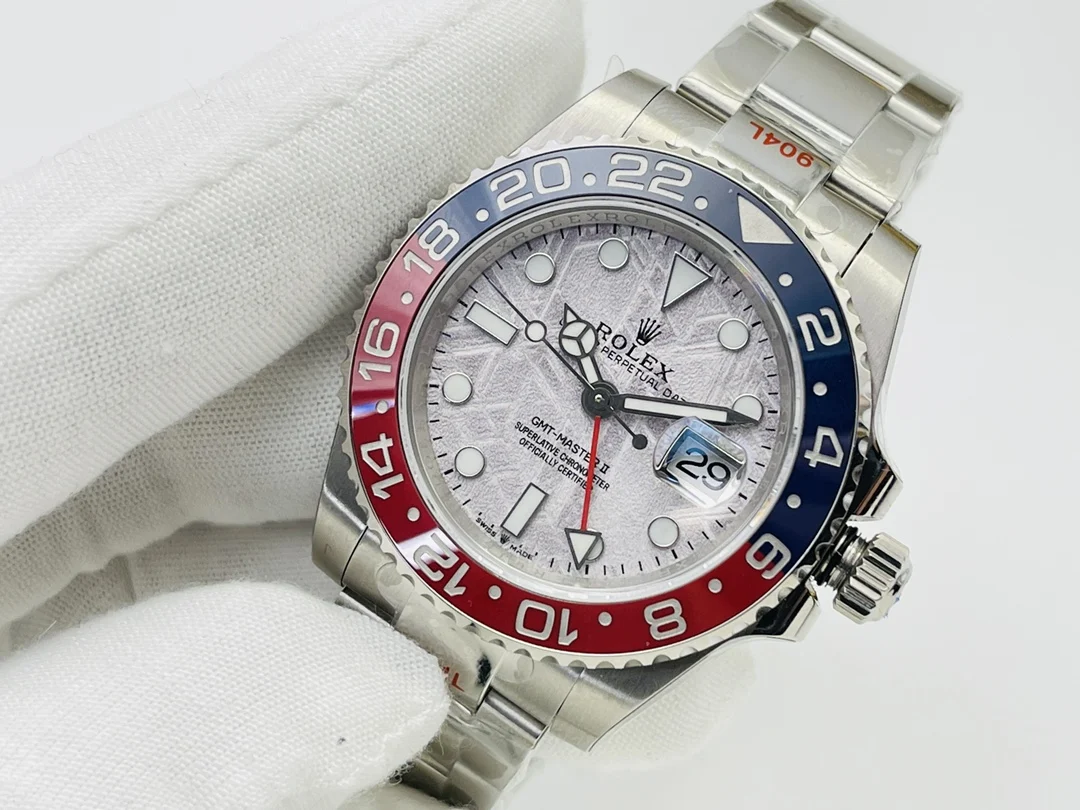 Rolex GMT-Master II Meteorite 126710 — photographed off the sweep