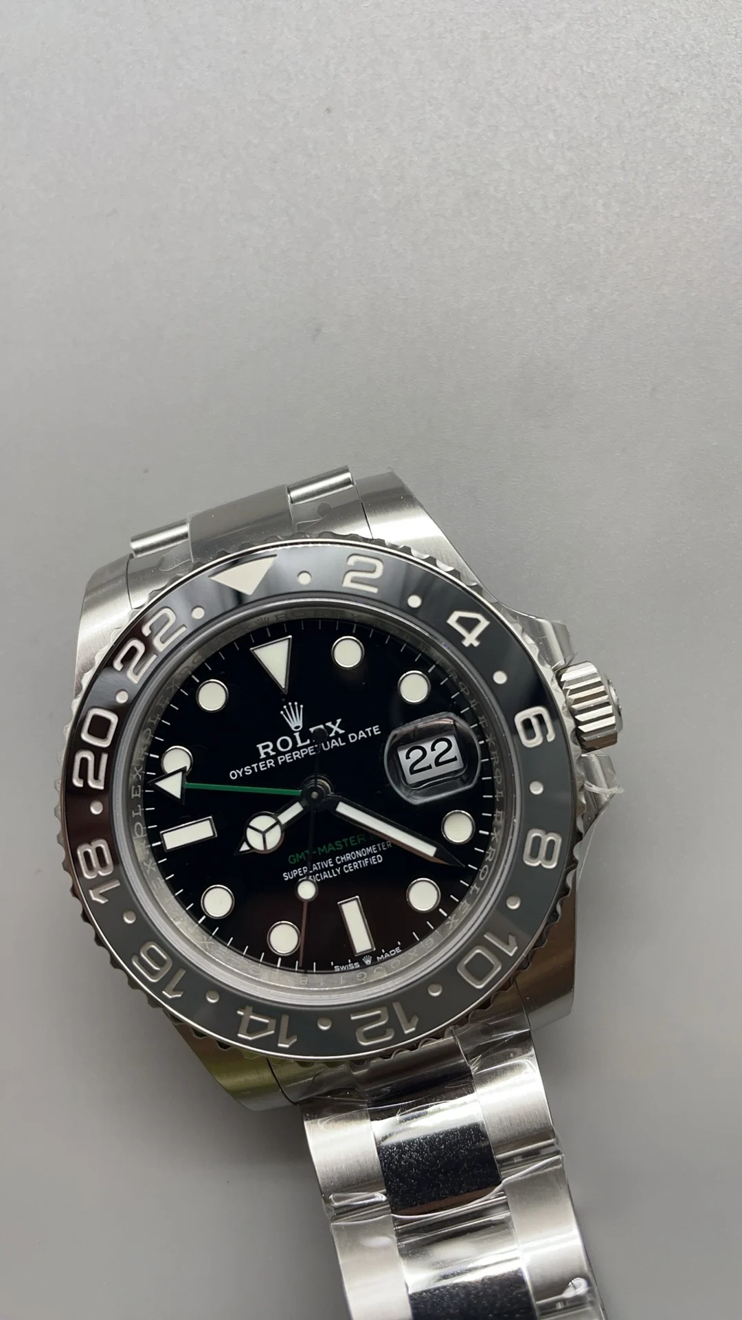 Rolex GMT-Master II Meteorite — photographed off the sweep
