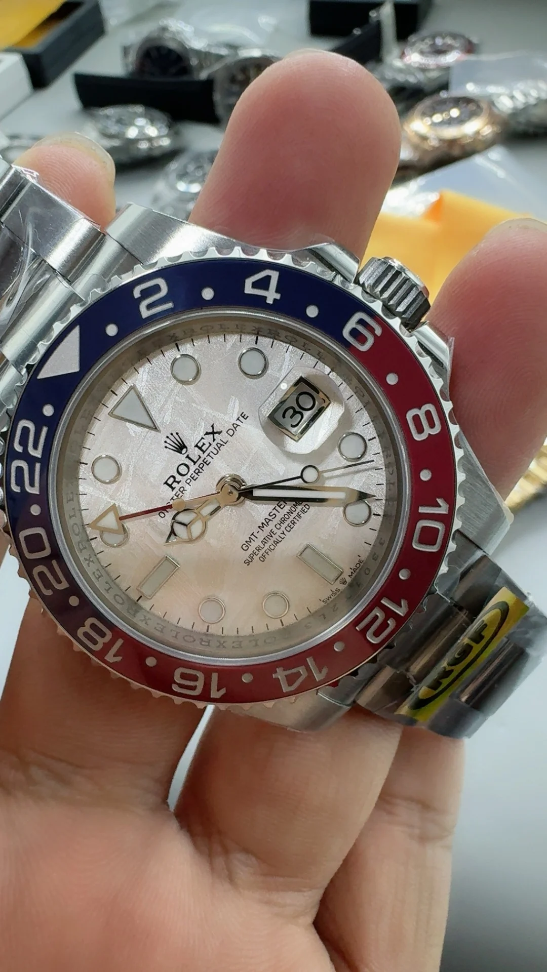 Rolex GMT-Master II Pepsi — photographed off the sweep