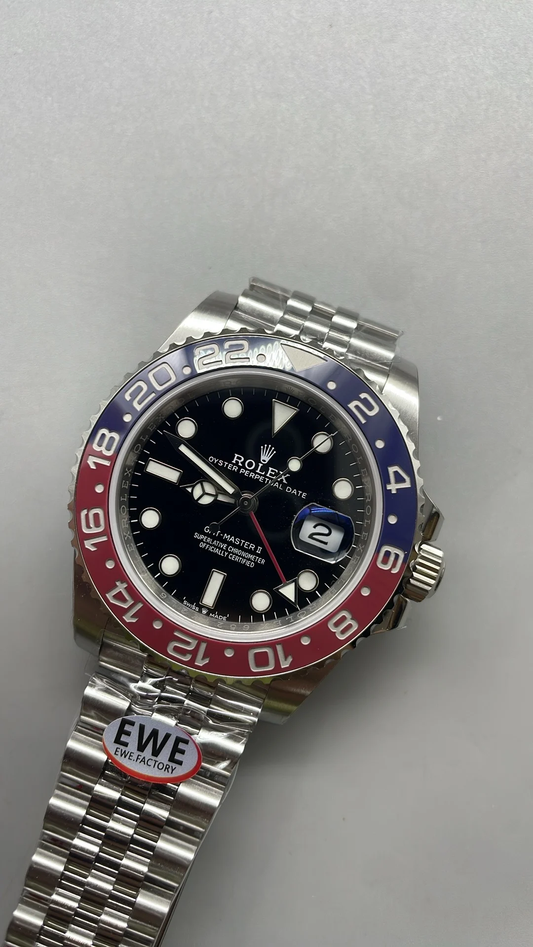 Rolex GMT-Master II Pepsi — photographed off the sweep