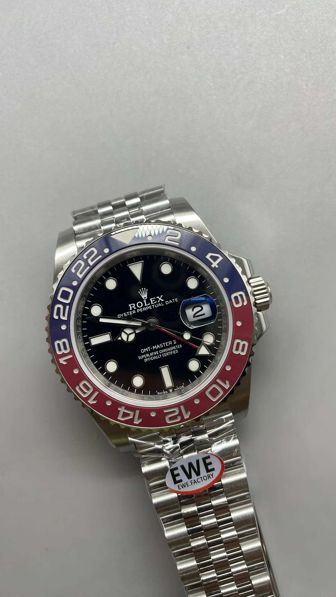 Rolex GMT-Master II Pepsi — photographed off the sweep