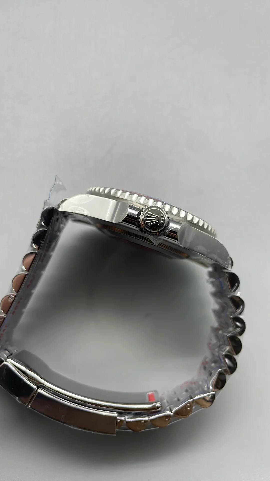 Rolex GMT-Master II Pepsi Black Dial — photographed off the sweep