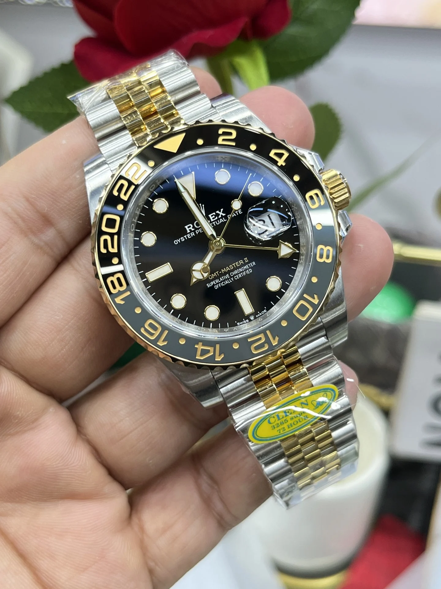 Rolex GMT-Master II Two-Tone 40mm — photographed off the sweep
