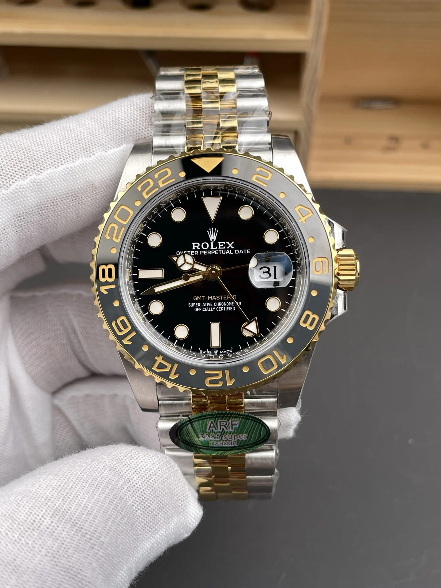Rolex GMT-Master II Two-Tone 40mm — photographed off the sweep