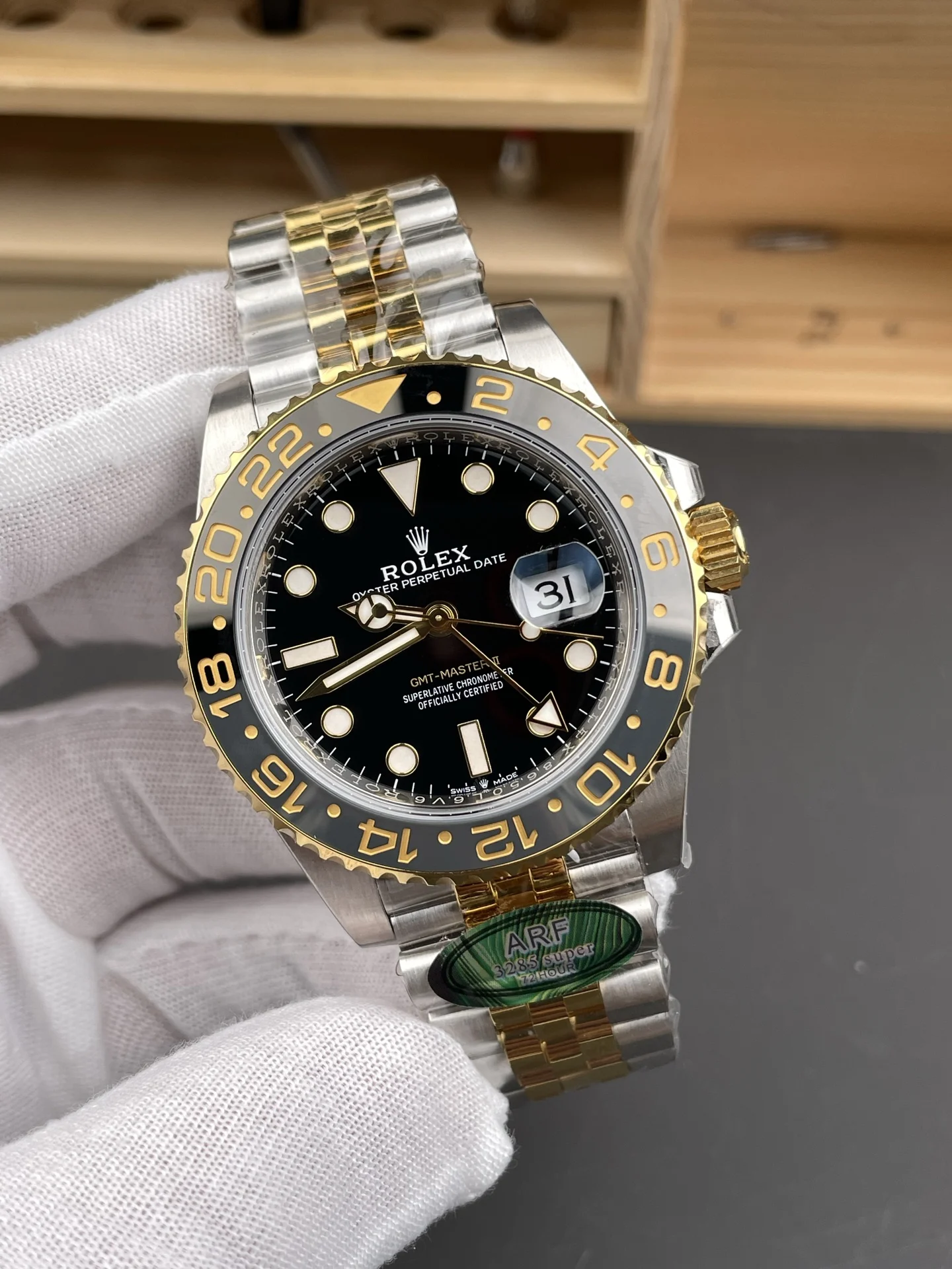 Rolex GMT-Master II Two-Tone 40mm — photographed off the sweep