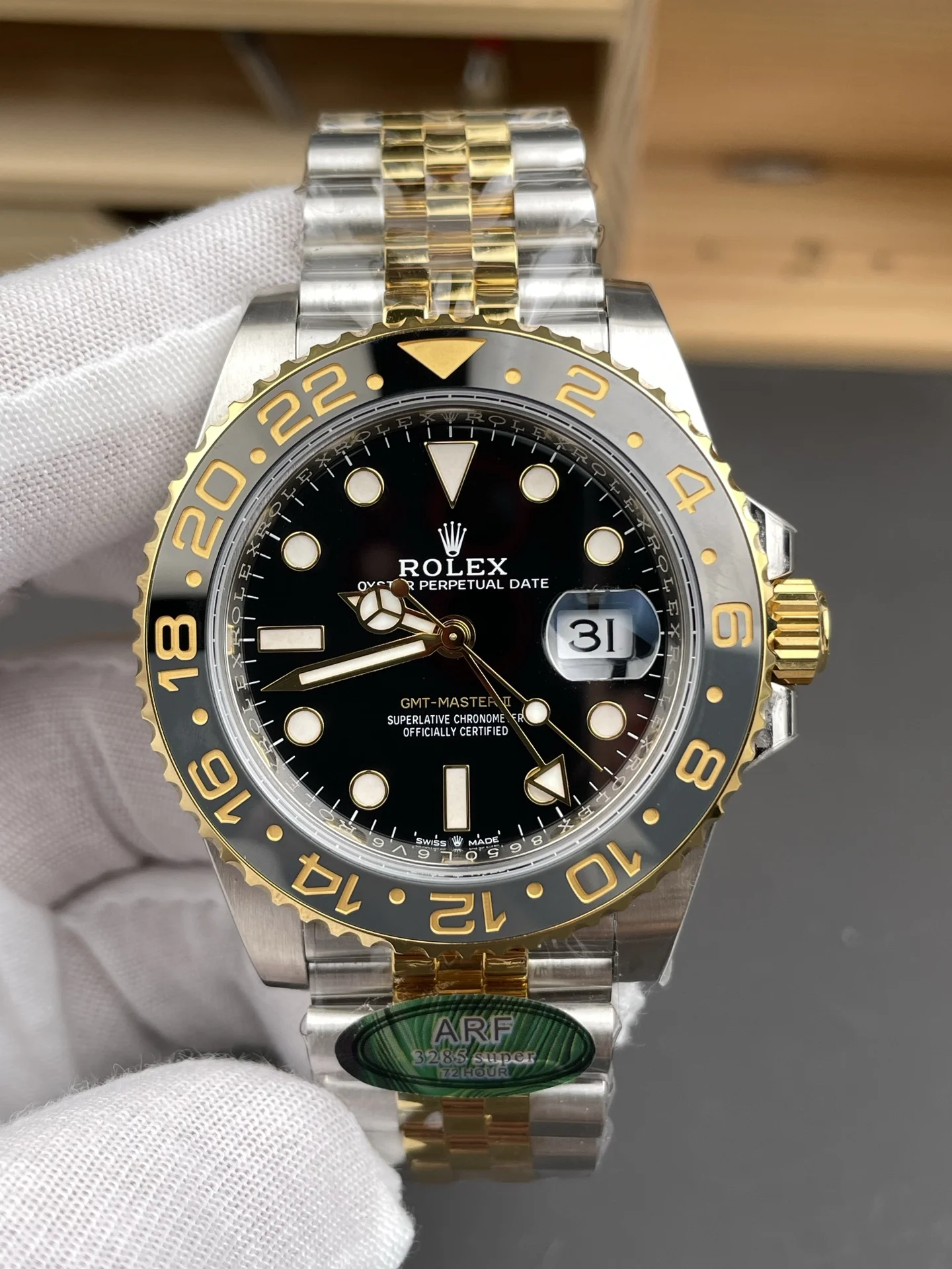 Rolex GMT-Master II Two-Tone 40mm — photographed off the sweep