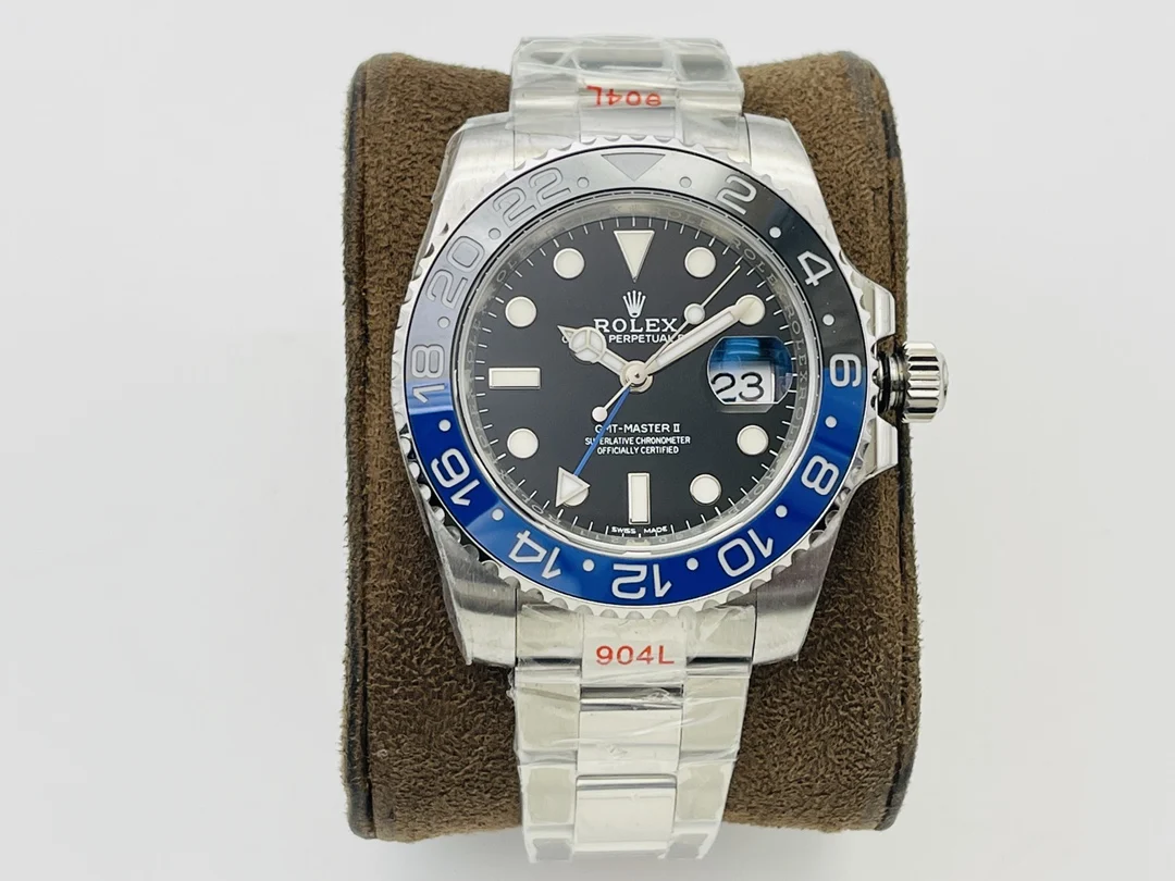 Rolex GMT-Master II White Gold Blue Dial 126710 40mm — photographed off the sweep