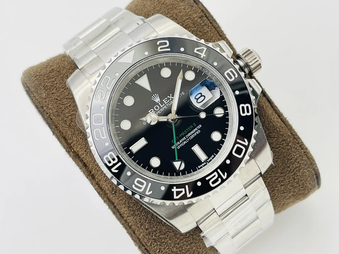 Rolex GMT-Master II White Gold Blue Dial 126710 40mm — photographed off the sweep