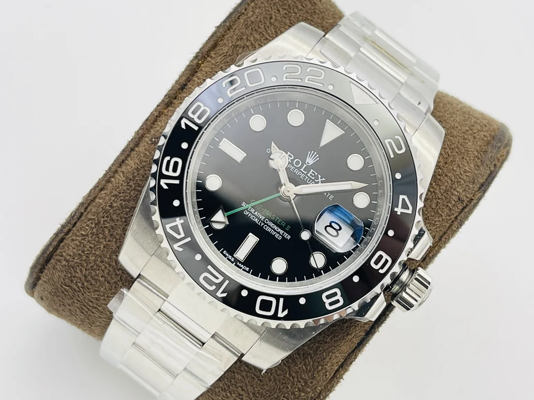 Rolex GMT-Master II White Gold Blue Dial 126710 40mm — photographed off the sweep