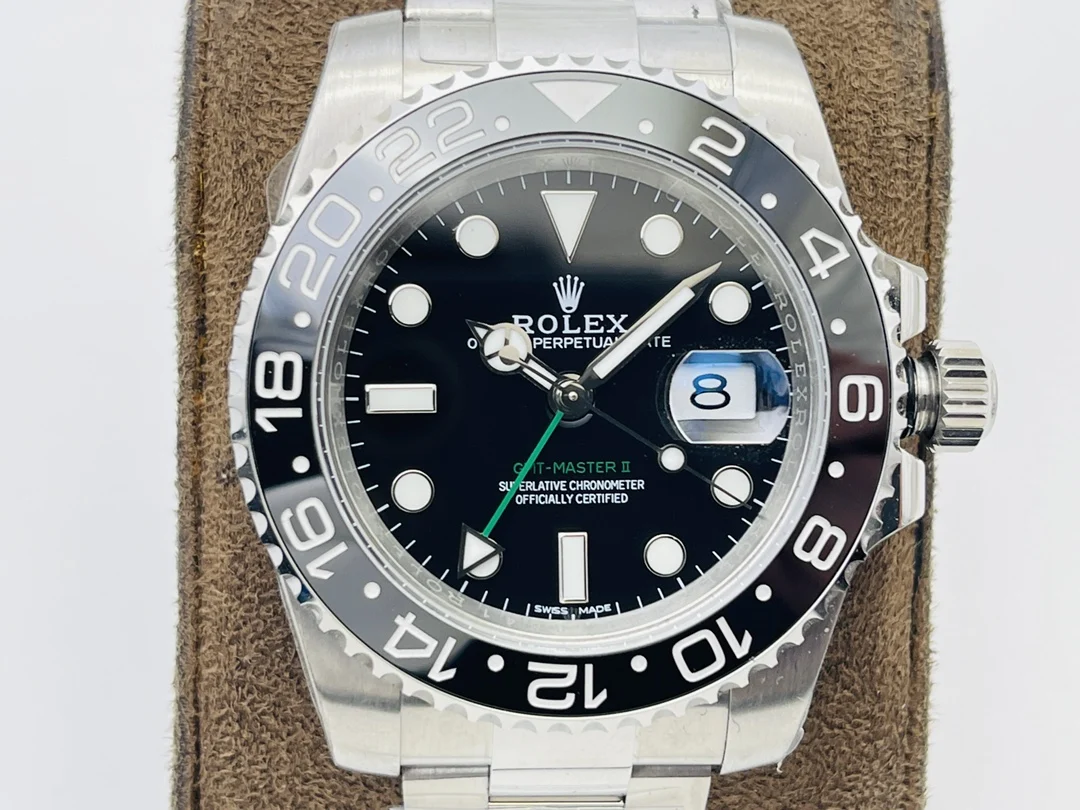 Rolex GMT-Master II White Gold Blue Dial 126710 40mm — photographed off the sweep