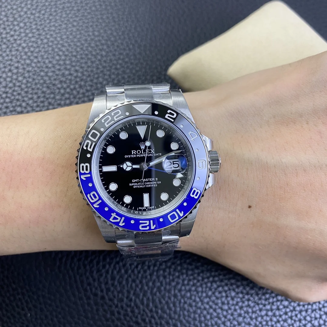 Rolex GMT-Master Inter Milan Steel — photographed off the sweep