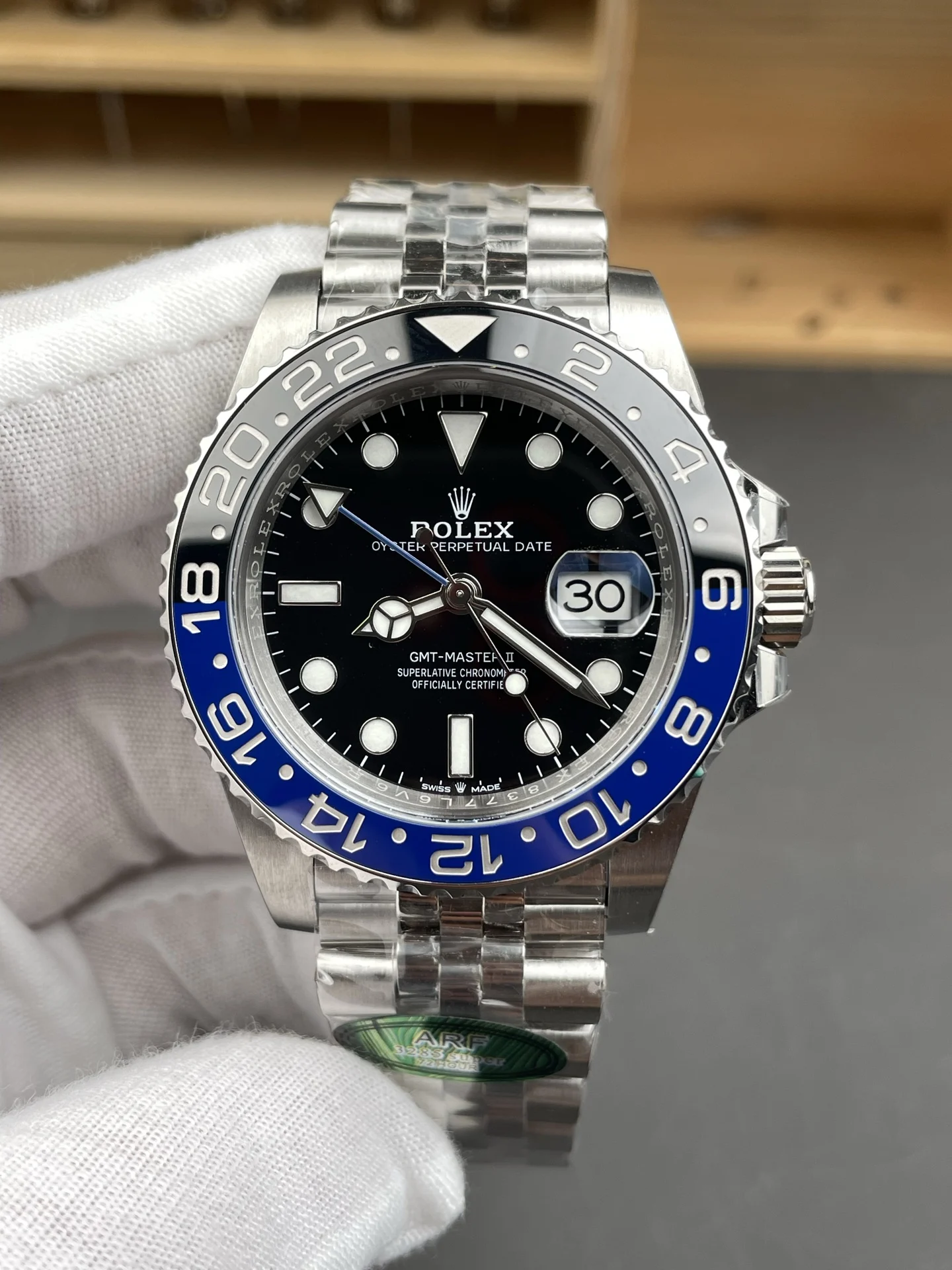 Rolex GMT-Master Inter Milan — photographed off the sweep