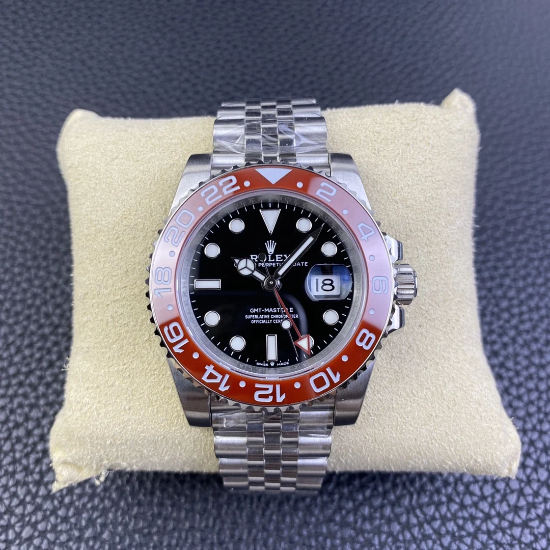 Rolex GMT-Master Steel Red Dial — photographed off the sweep