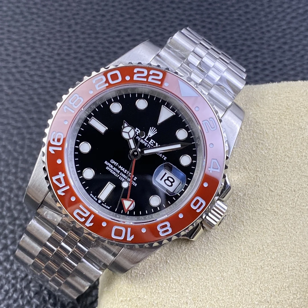 Rolex GMT-Master Steel Red Dial — photographed off the sweep