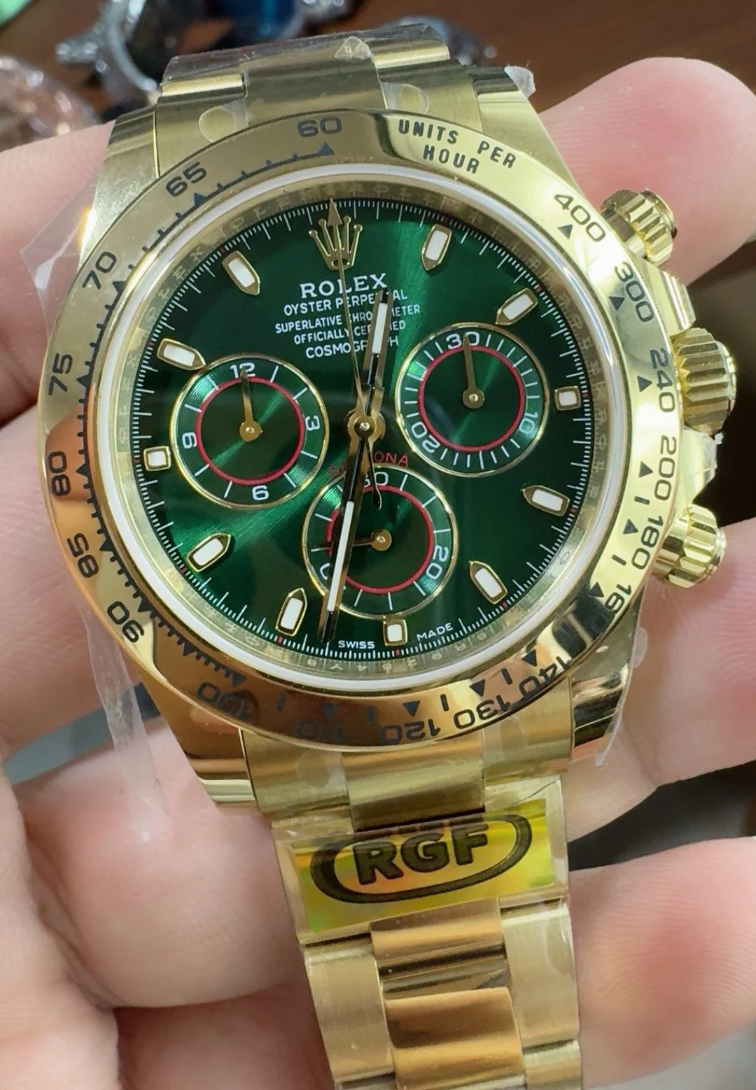 Rolex Green Dial — photographed off the sweep
