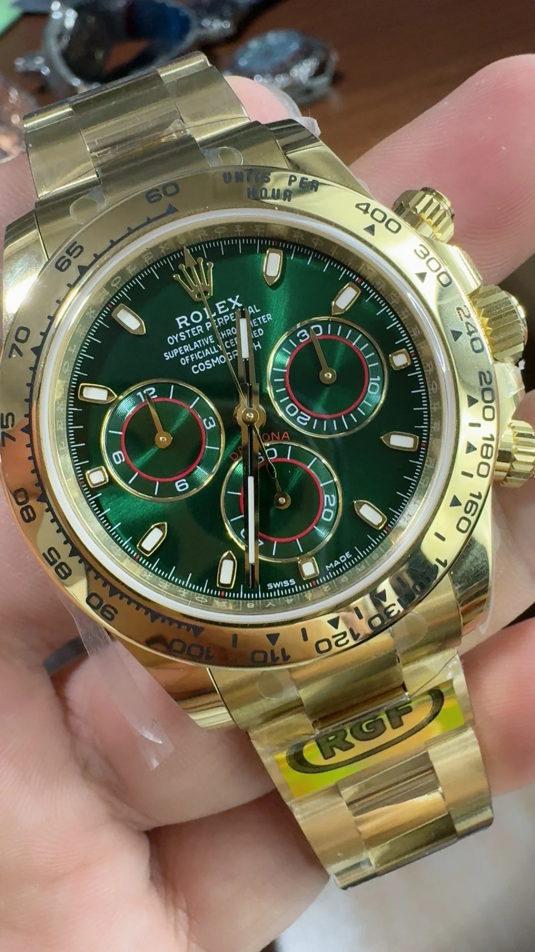 Rolex Green Dial — photographed off the sweep