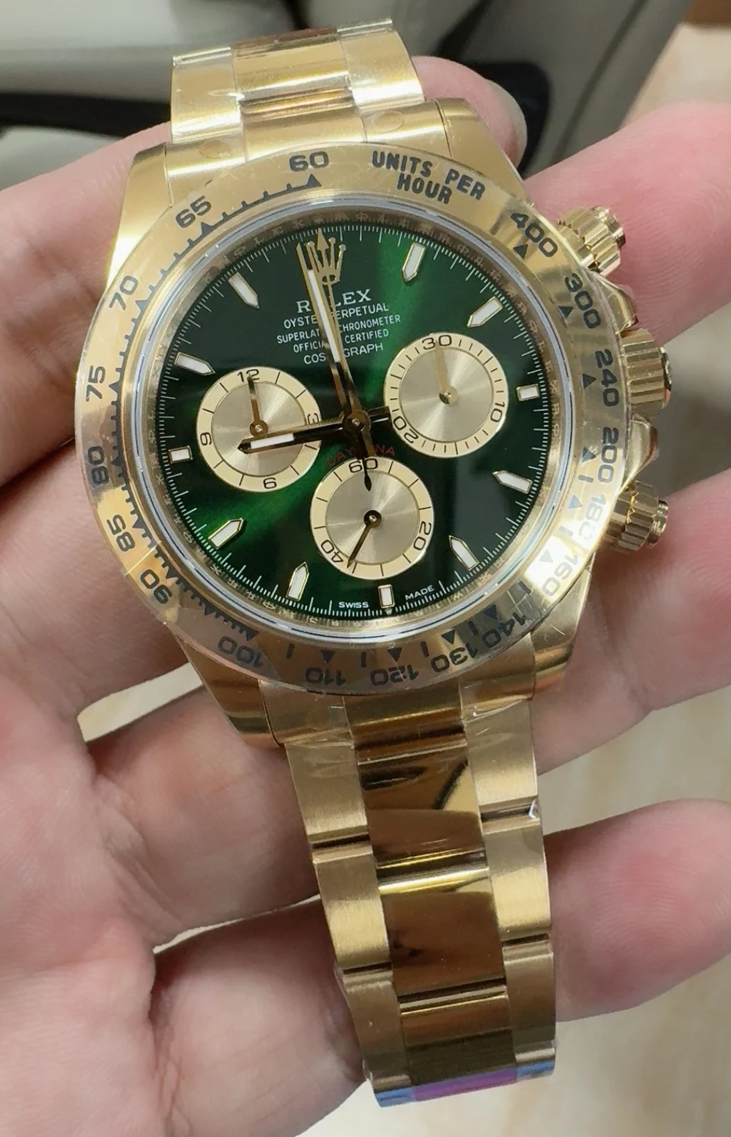Rolex Green Dial — photographed off the sweep