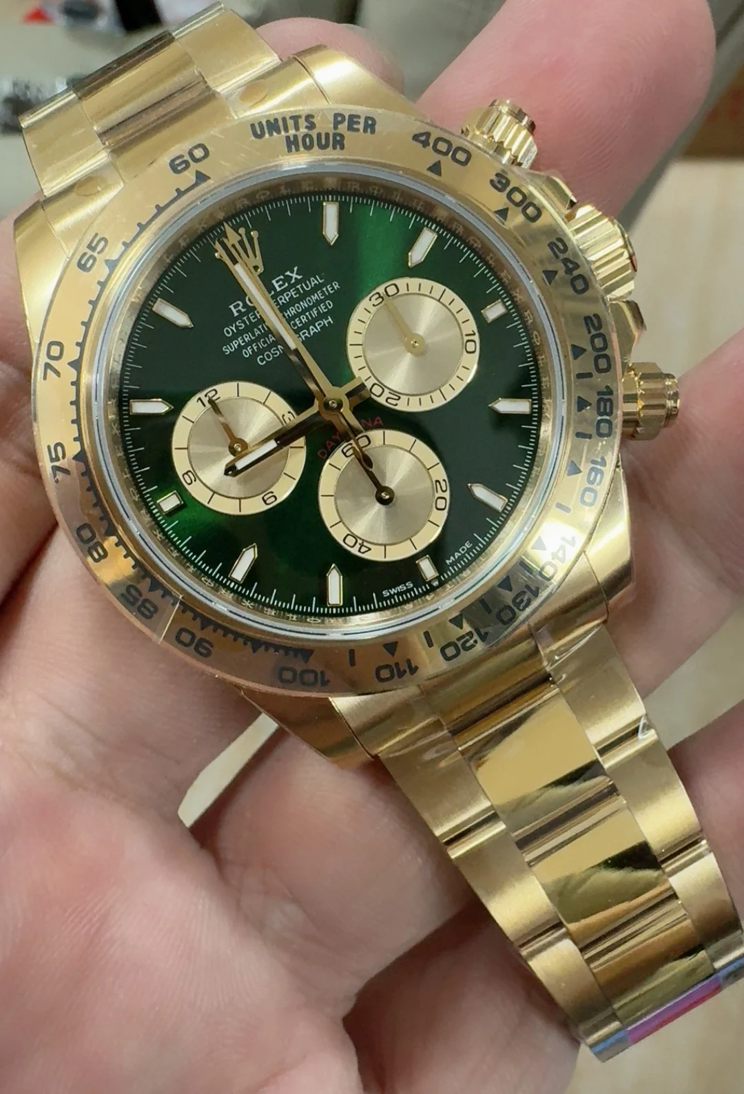 Rolex Green Dial — photographed off the sweep