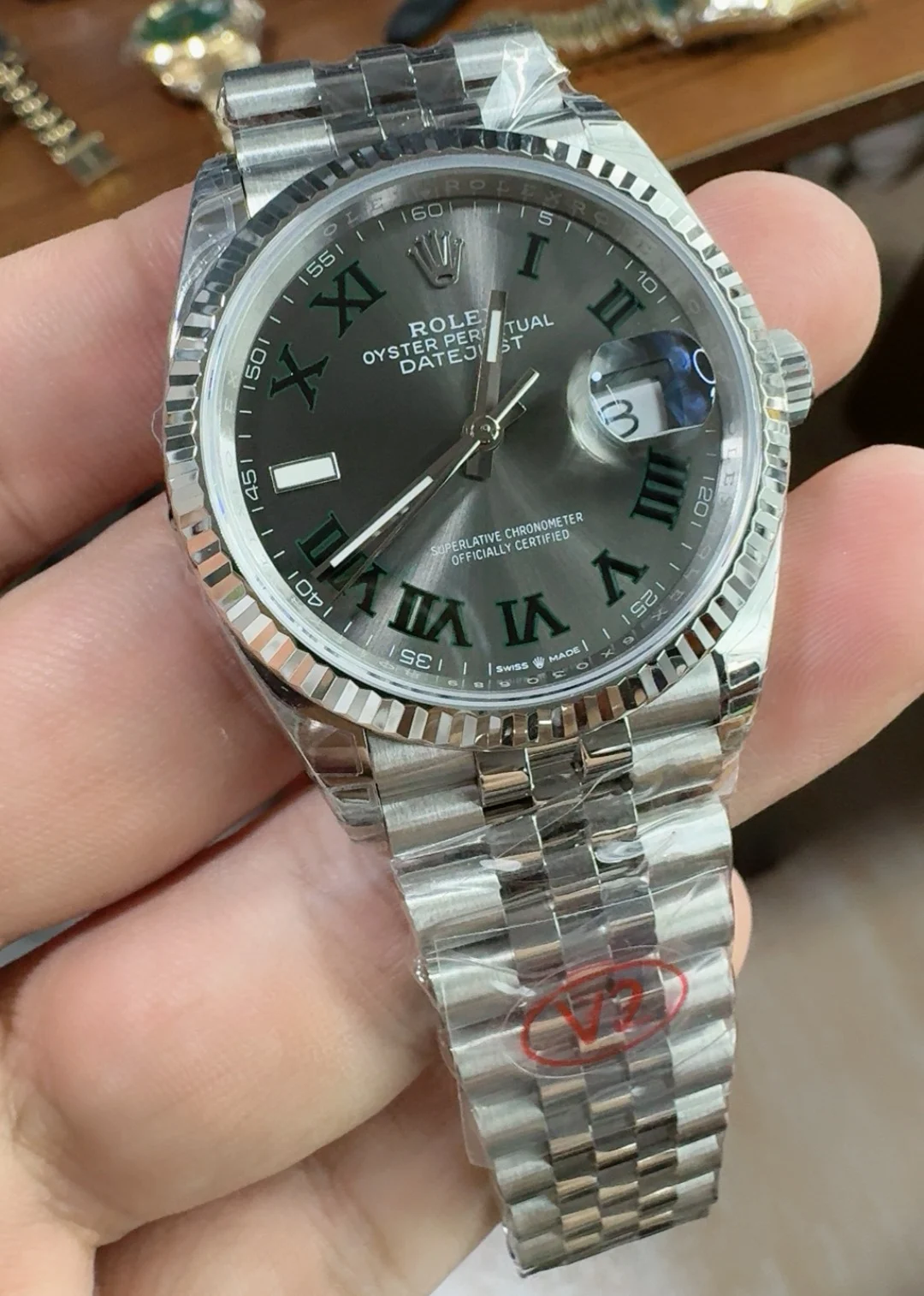 Rolex Green Dial 36mm — photographed off the sweep