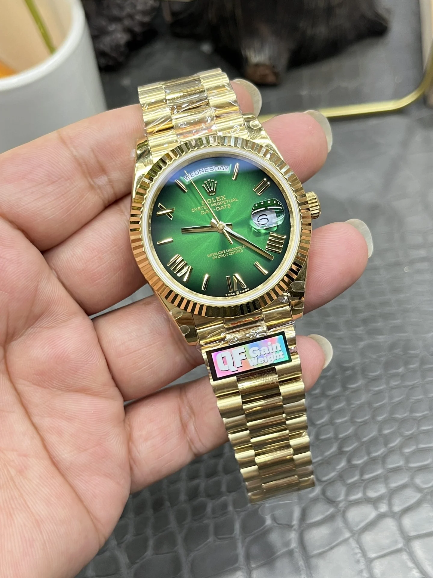 Rolex Green Dial 40mm — photographed off the sweep