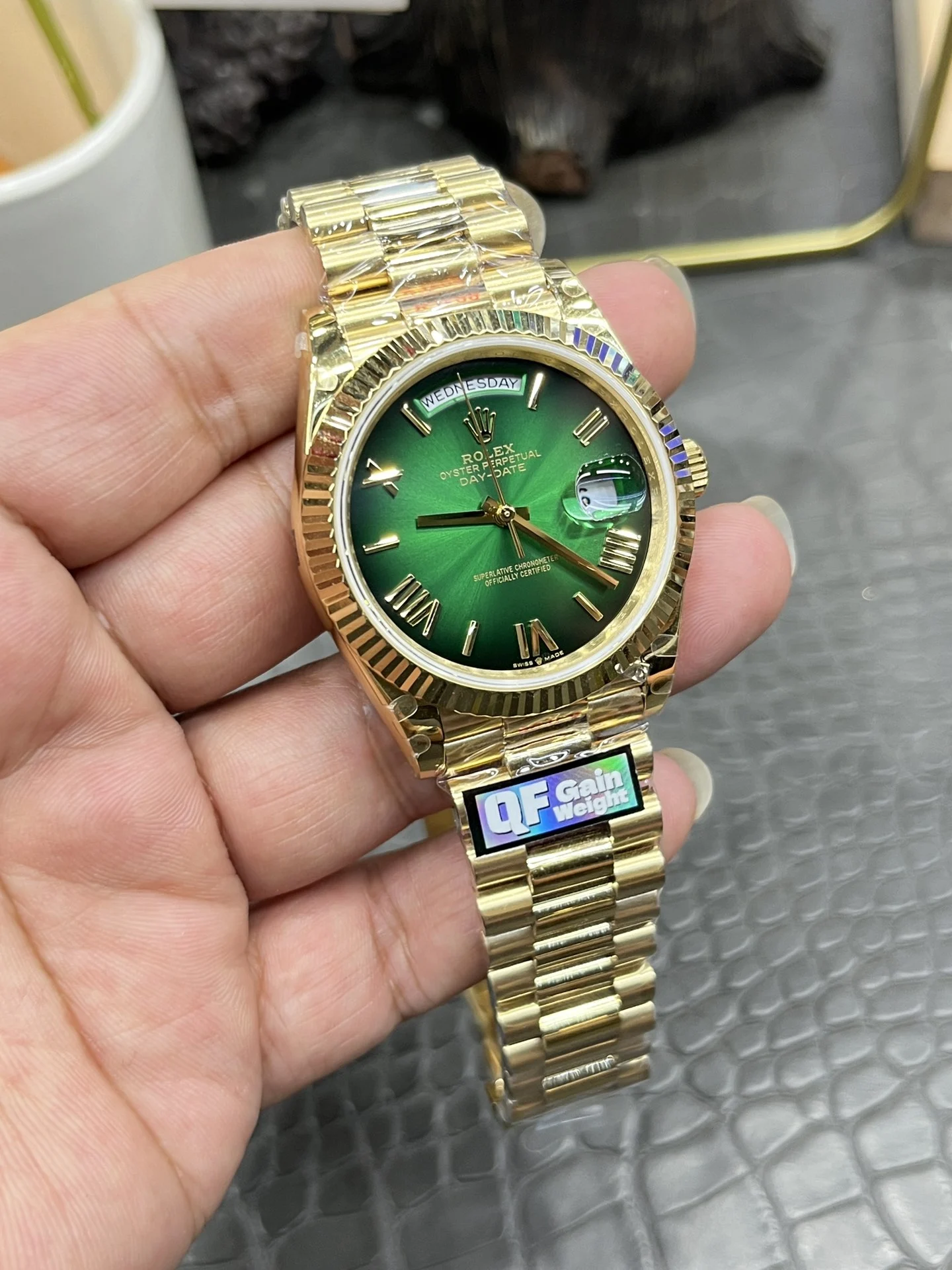 Rolex Green Dial 40mm — photographed off the sweep