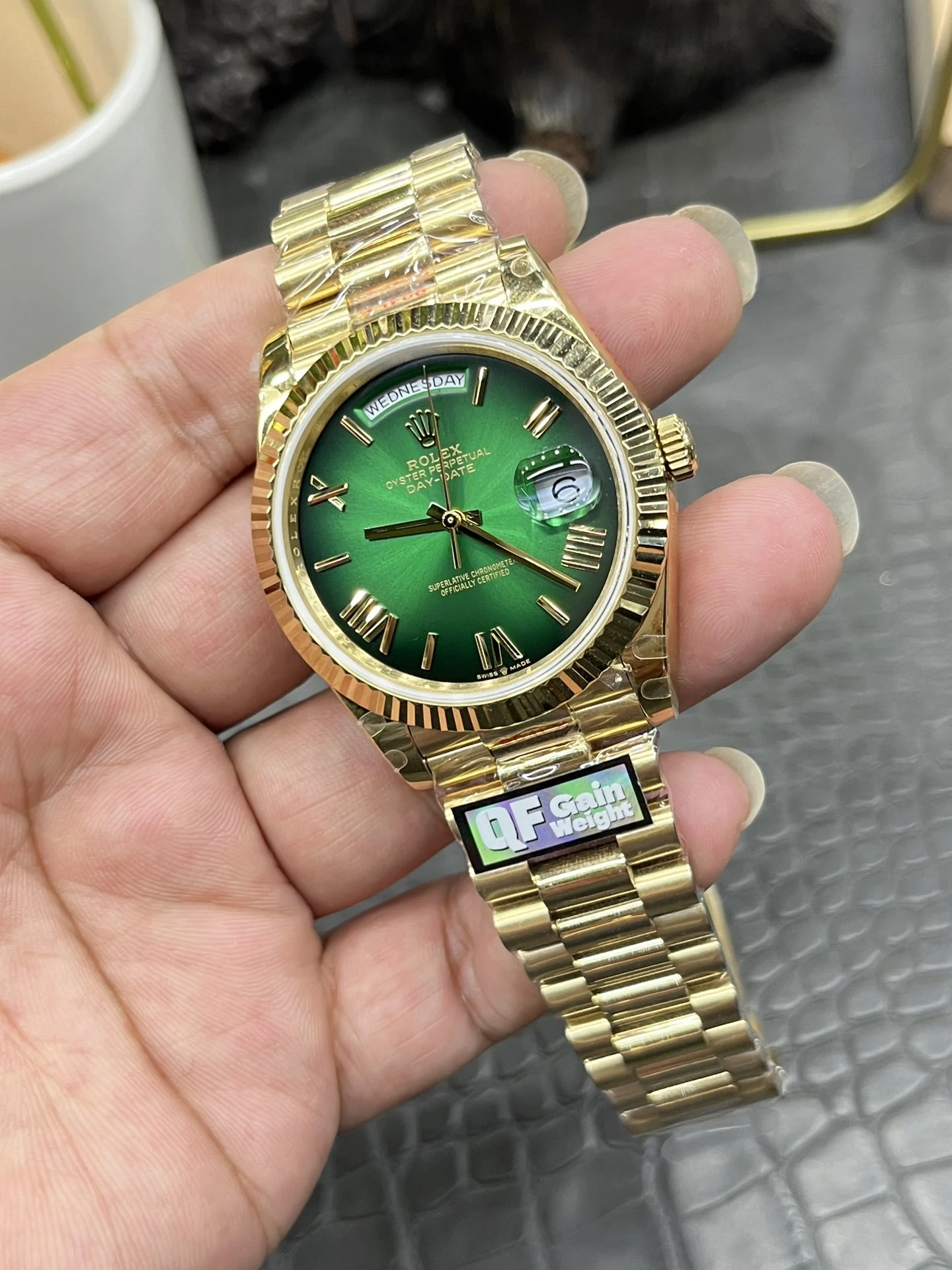 Rolex Green Dial 40mm — photographed off the sweep