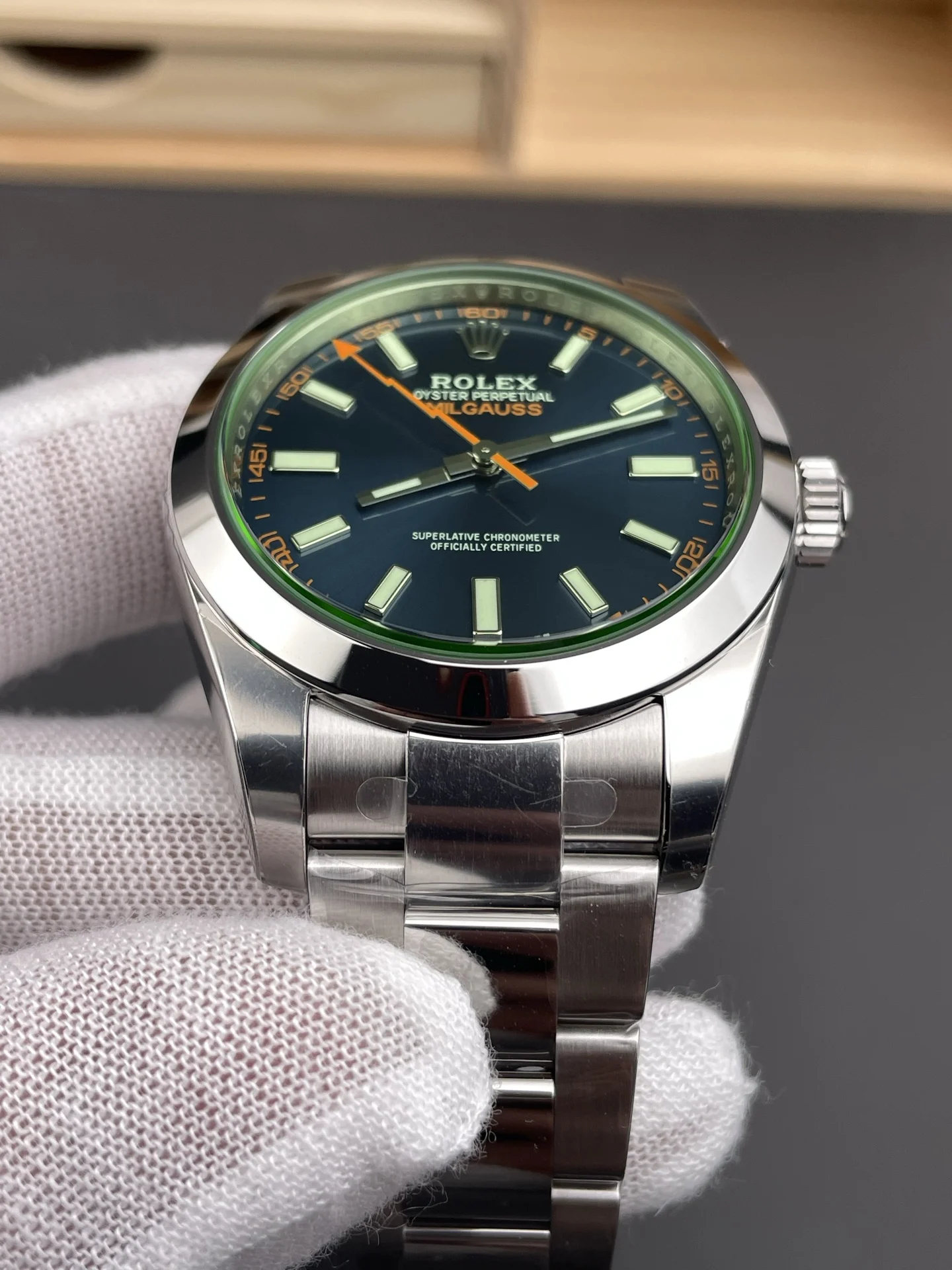 Rolex Green Dial 40mm — photographed off the sweep