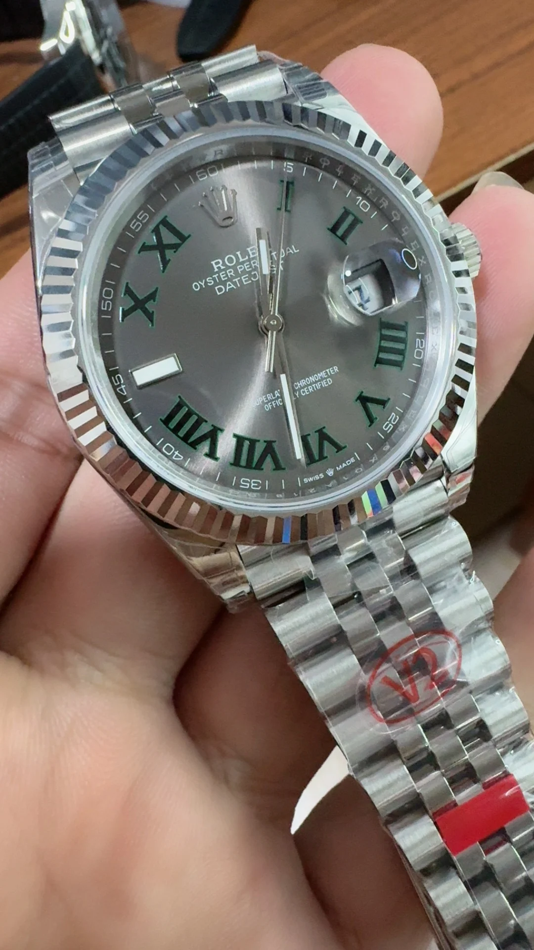 Rolex Green Dial 41mm — photographed off the sweep