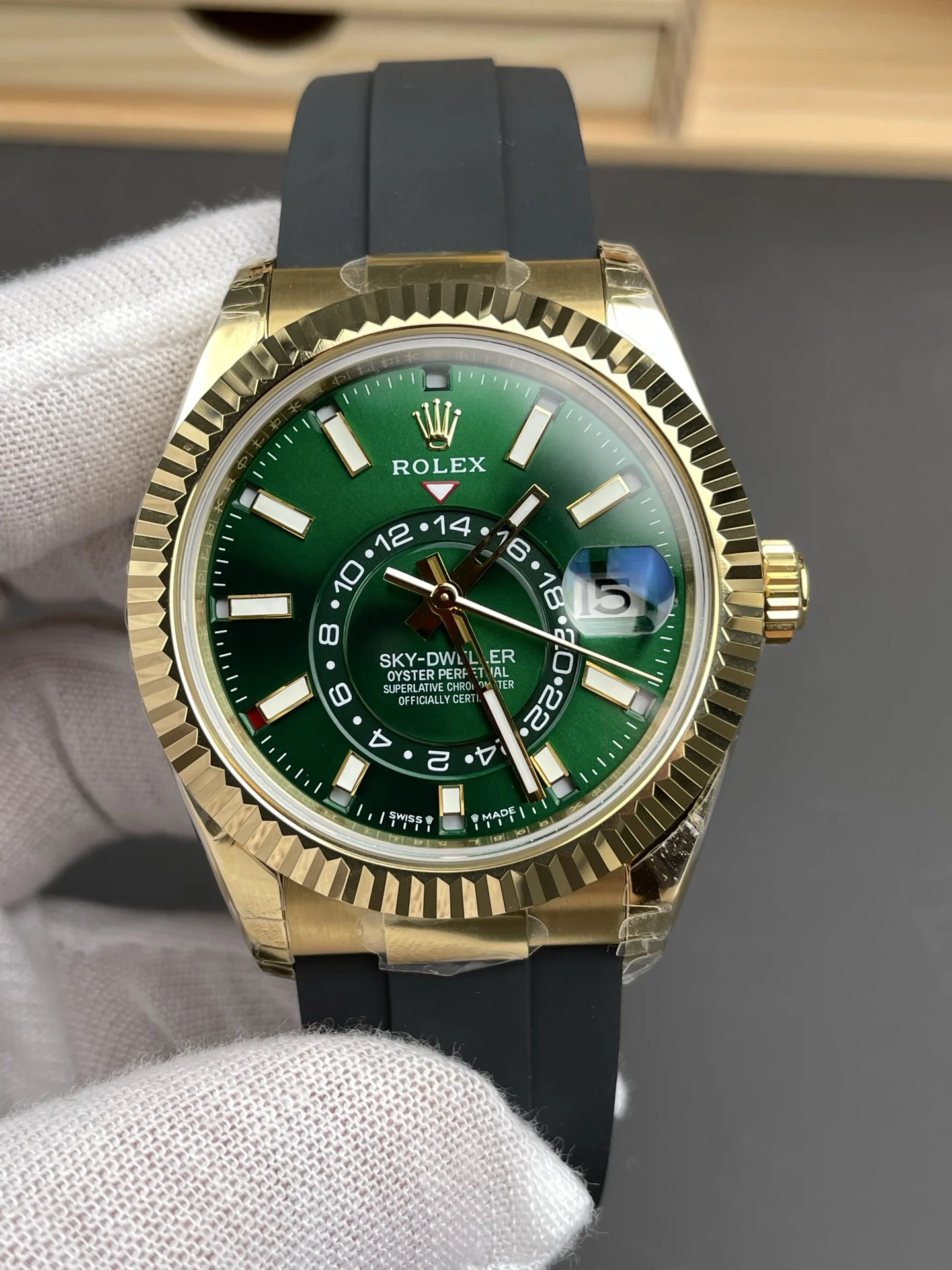 Rolex Green Dial 42mm — photographed off the sweep