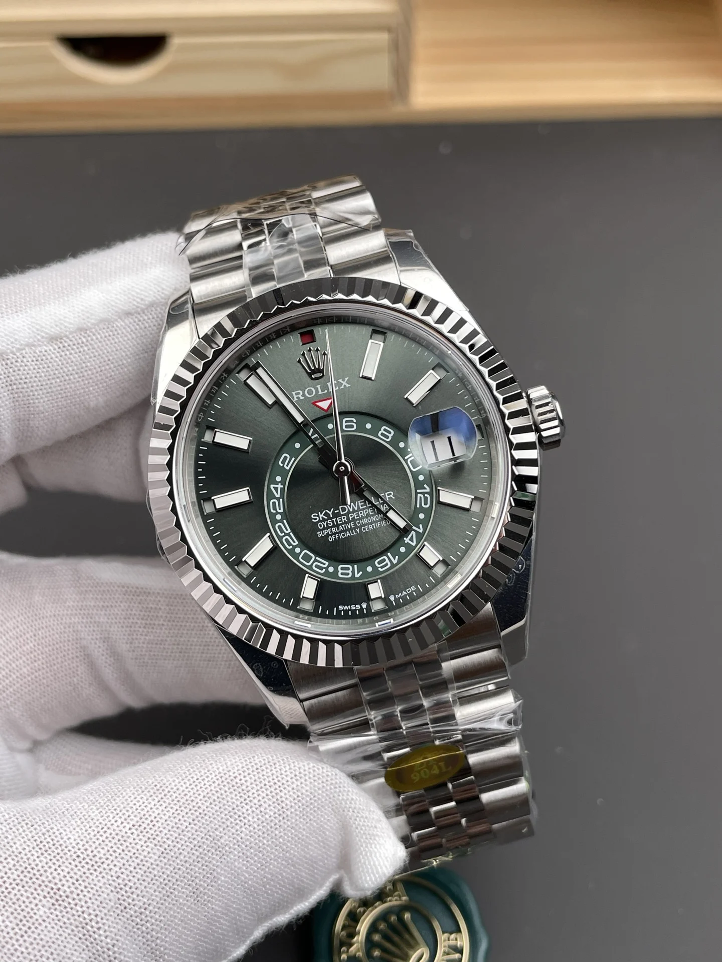 Rolex Green Dial 42mm — photographed off the sweep
