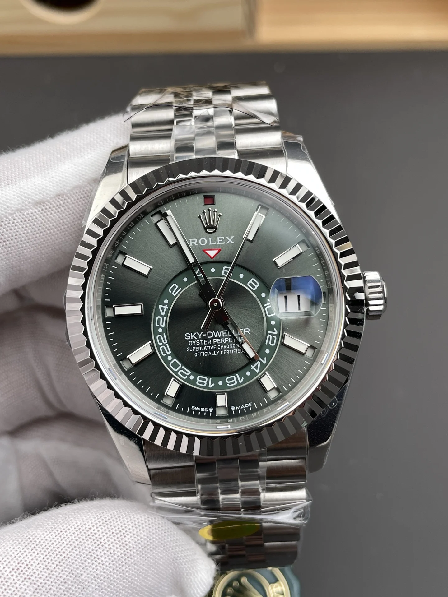 Rolex Green Dial 42mm — photographed off the sweep