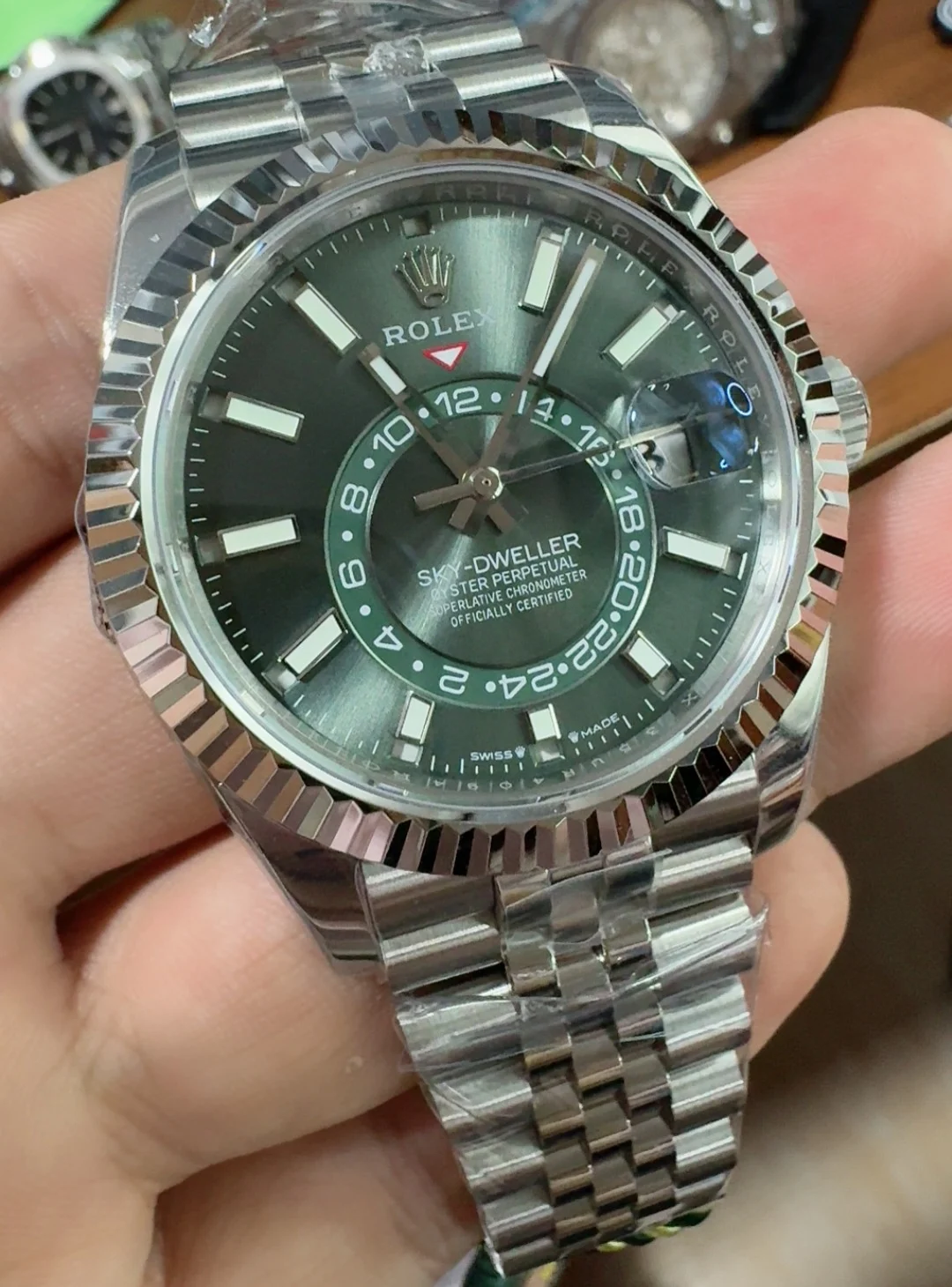 Rolex Green Dial — photographed off the sweep