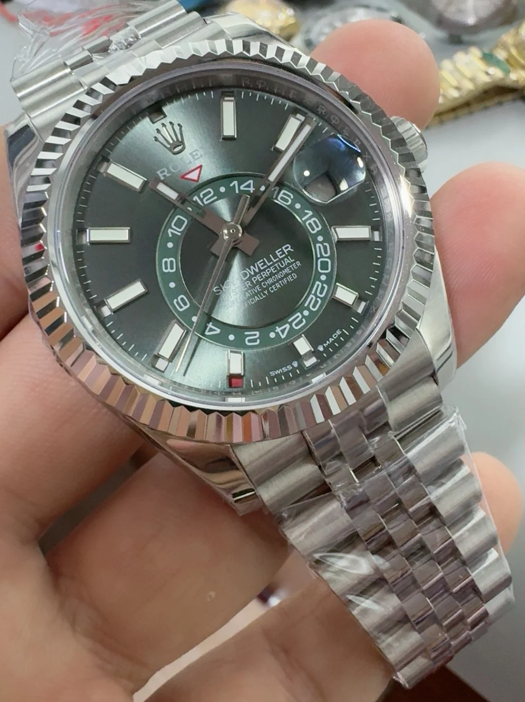 Rolex Green Dial — photographed off the sweep