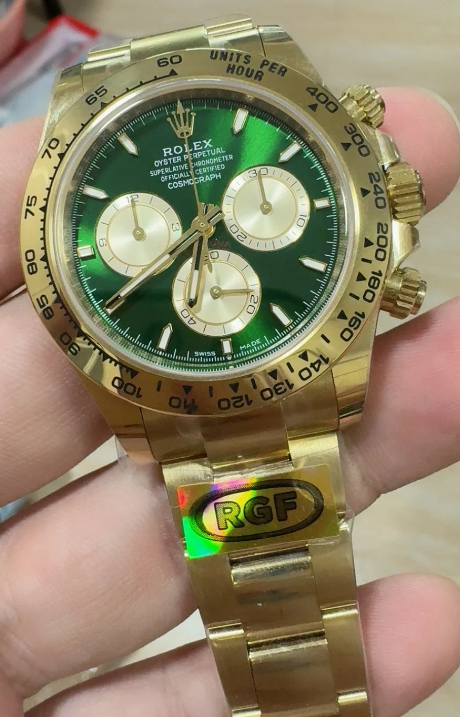 Rolex Green Dial — photographed off the sweep