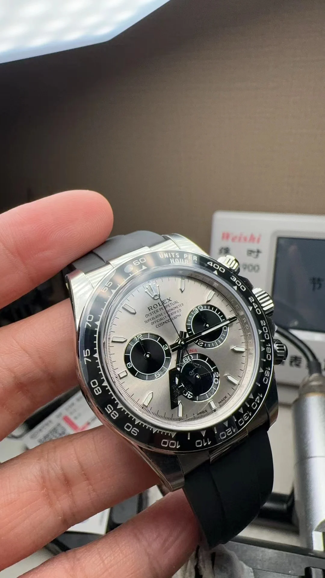 Rolex Grey Dial — photographed off the sweep