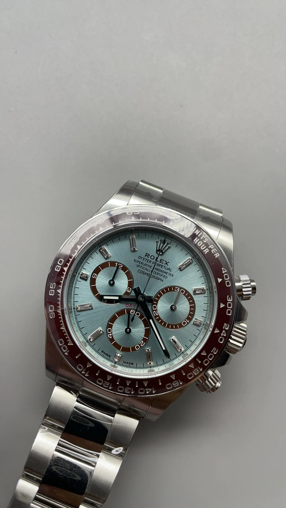 Rolex Ice Blue Blue Dial — photographed off the sweep