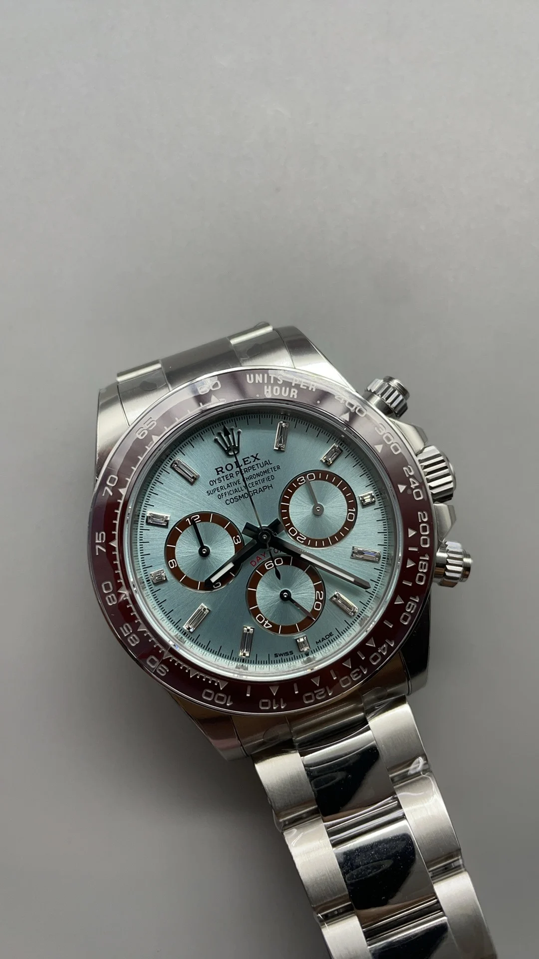 Rolex Ice Blue Blue Dial — photographed off the sweep