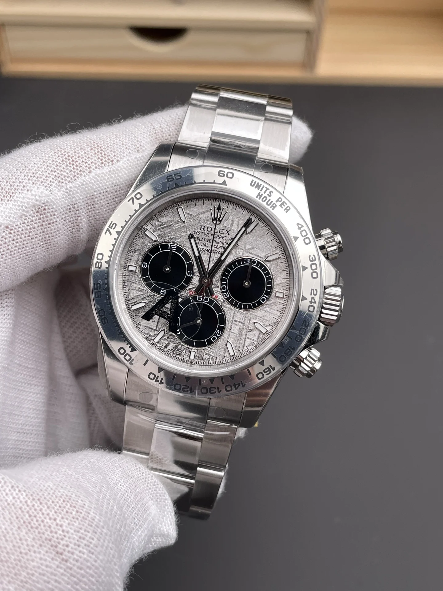 Rolex Le Mans Meteorite — photographed off the sweep