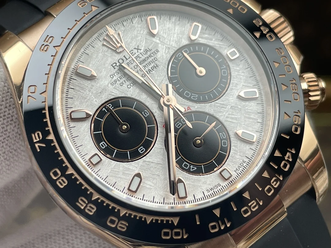 Rolex Meteorite Rose Gold — photographed off the sweep