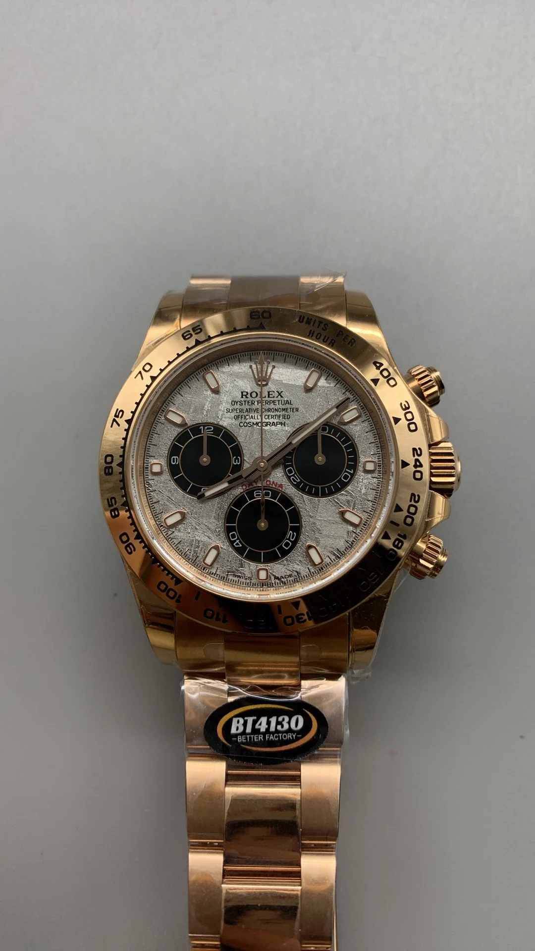 Rolex Meteorite Rose Gold — photographed off the sweep